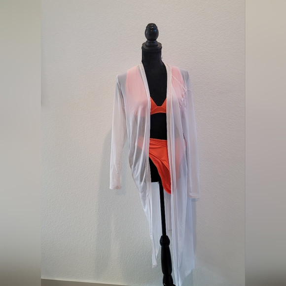 White Swimsuit Cover Up - Picture 4 of 14